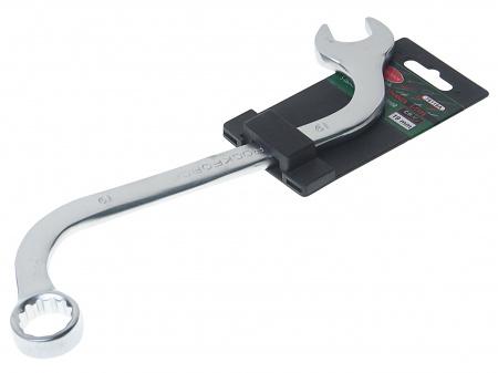 Ключ рожково-накидной 19мм RF-76119A S-образный на пластиковом держателе ROCKFORCE /1/10