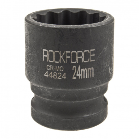 Головка торцевая 24мм 1/2" 12-гранная ударная L=40мм ROCKFORCE RF-44824 /1/180