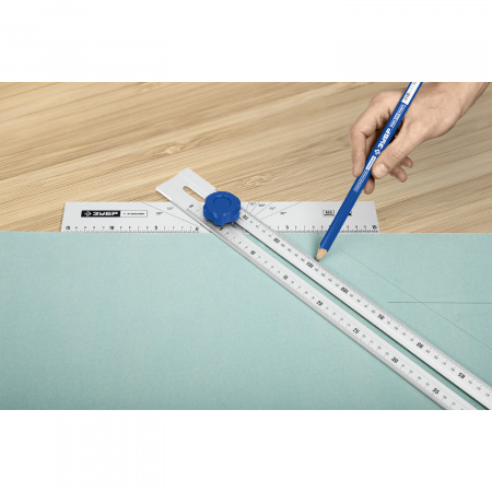 ЗУБР Т-угольник алюминиевый с подвижной направляющей, Профессионал (34389)