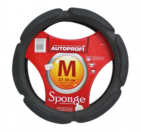Оплетка руля SP-5026 (M) BLACK алькантара AUTOPROFI /1/10