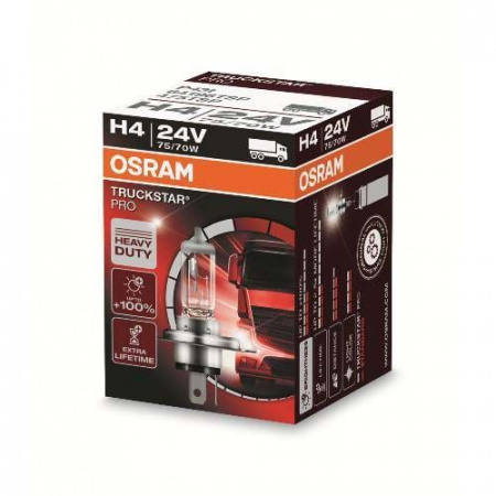 Автолампа H4 (75/70) P43t-38 +100% TRUCKSTAR PRO 24V OSRAM /1/10/100