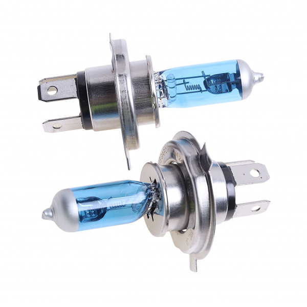 Автолампа H4 (75/70) P43t-38 BLUE WHITE 4300K (бокс, 2шт) 24V MEGAPOWER /1/10