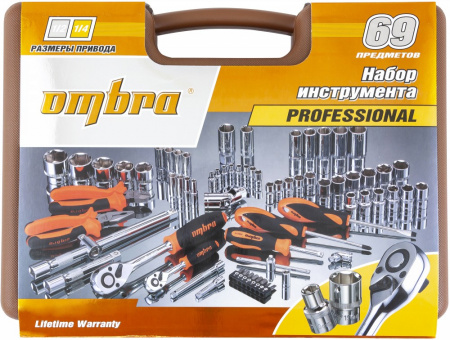 OMT69S Набор инструмента универсальный 1/4", 1/2"DR, 69 предметов