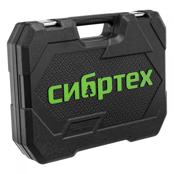 Набор инструментов, 1/2", 1/4", пластиковый кейс 76 предметов// Сибртех Набор инструментов, 1/2", 1/4", пластиковый кейс 76 предметов// Сибртех