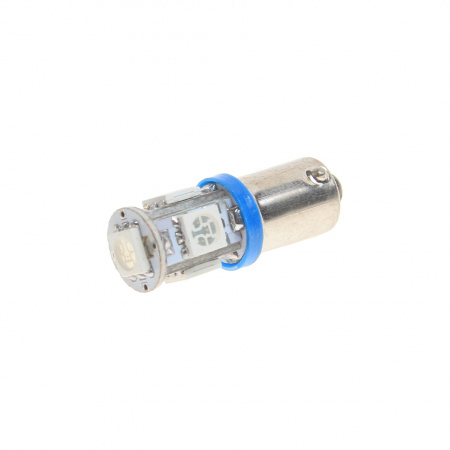 Автолампа T4W (BA9s) 5 SMD 5050 BLUE 30лм 12V MEGAPOWER /10 /100 OLD