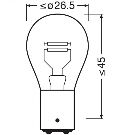 Автолампа P21/4W (BAZ15d) 12V OSRAM /10/50/200 HIT