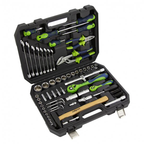 Набор инструментов 76 предметов CrV, 1/2", 1/4" Сибртех Набор инструментов 76 предметов CrV, 1/2", 1/4" Сибртех