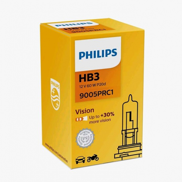 Автолампа HB3/9005 (60) P20d+30% PREMIUM 12V PHILIPS /1/10/100