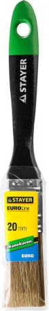STAYER UNIVERSAL-ARTEX, 20 мм, 3/4″, искусственная щетина, деревянная ручка, для высокотекучих ЛКМ, плоская кисть (0106-020)