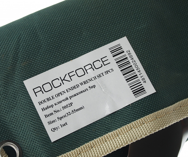 Набор ключей рожковых RF-5052P: 5пр. (32x36,36x41,41x46,46x50,50x55мм), на полотне ROCKFORCE /1/20 Набор ключей рожковых RF-5052P: 5пр. (32x36,36x41,41x46,46x50,50x55мм), на полотне ROCKFORCE /1/20