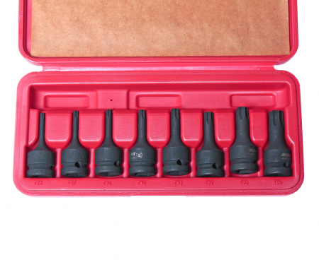 JTC Набор головок торцевых 1/2" TORX (Т25-Т60) ударных L=60мм 8 предметов в кейсе JTC