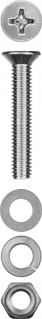 ЗУБР DIN 965, M6 х 40 мм, цинк, 8 шт, винт с гайкой и шайбами (303456-06-040)