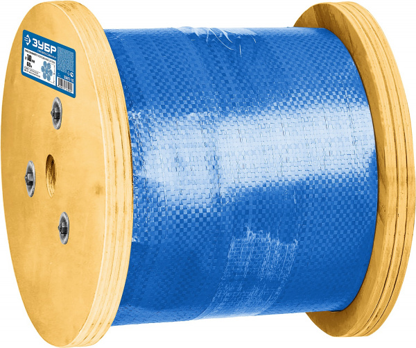 ЗУБР DIN 3066, свивка 6 х 37 + IWR, 10 мм, L 60 м, грузоподъемный стальной трос, Профессионал (30417-10)