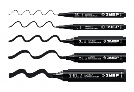 ЗУБР МП-300К чёрный, 2-5 мм, клиновидный перманентный маркер (06323-2)