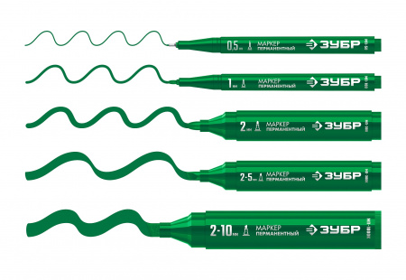 ЗУБР МП-300 зеленый, 2 мм перманентный маркер (06322-4)