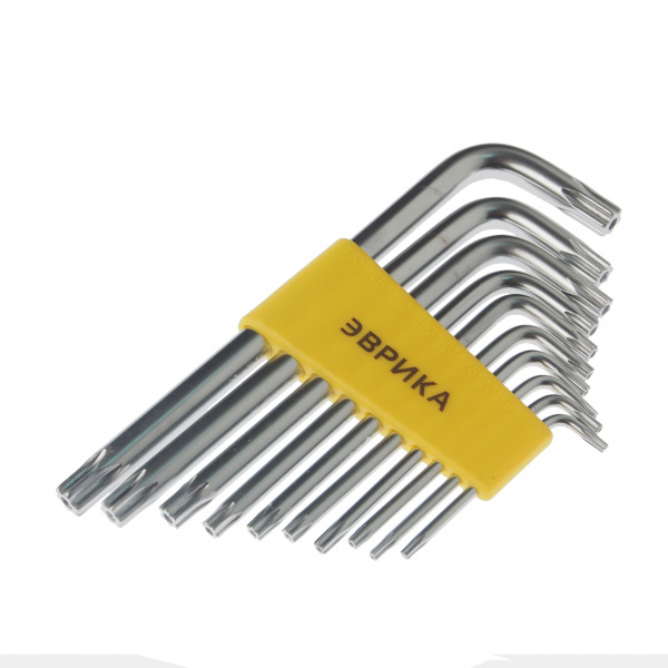 Набор ключей TORX ER-15101T: Г-образных T9-T50 10пр. ЭВРИКА /1/12/72 Набор ключей TORX ER-15101T: Г-образных T9-T50 10пр. ЭВРИКА /1/12/72