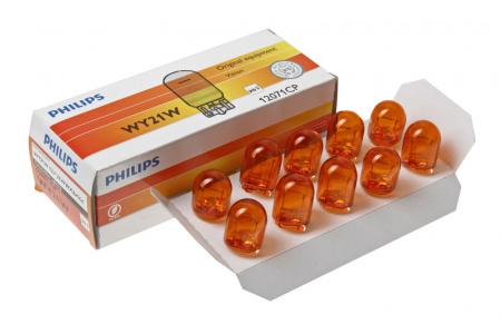 Автолампа WY21W (W3*16d) YELLOW 12V PHILIPS /10/100