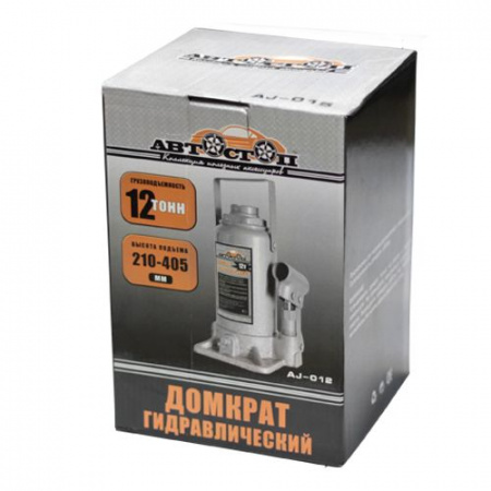 Домкрат гидравлический AJ-012 бутылочный 12т (выс.подъема 210-405мм) АВТОСТОП /1/5