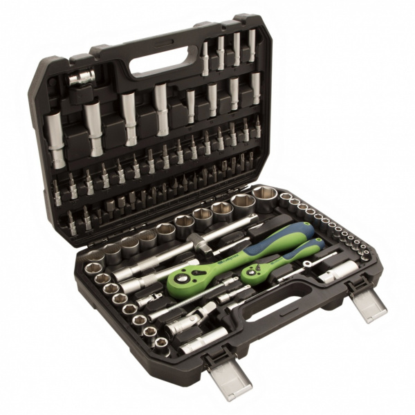 Набор инструментов 94 предмета, CrV, 1/2", 1/4" Сибртех Набор инструментов 94 предмета, CrV, 1/2", 1/4" Сибртех