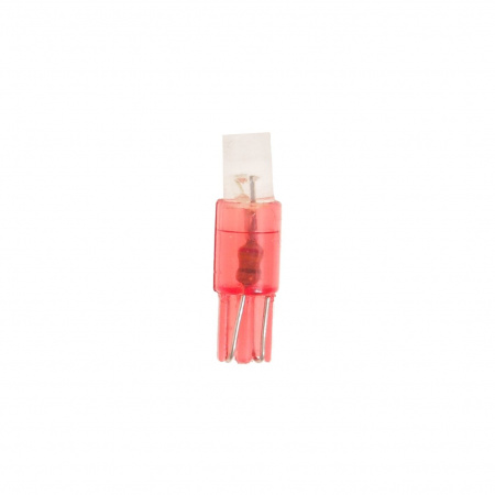 Автолампа T5 (W2*4.6d) 1 LED FLAT RED 5лм   12V MEGAPOWER /10 /100
