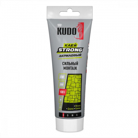 Жидкие гвозди Kudo Home Strong для сильного монтажа (на акриловой основе) белые 200мл (12) +5С