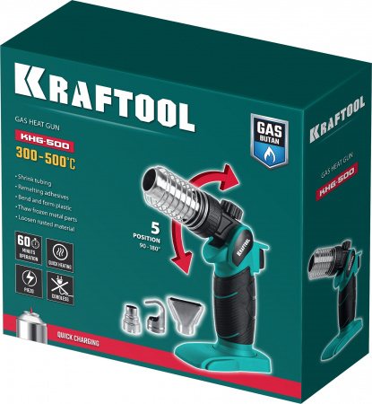 KRAFTOOL KHG-500, 500°C, Газовый термофен (55528)
