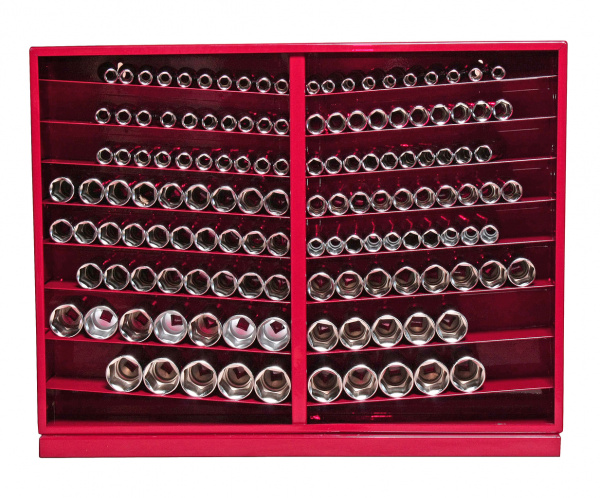 JTC Набор головок торцевых 1/2" 6-ти гранных 10-32мм глубоких в металлическом шкафу 137 предметов JTC