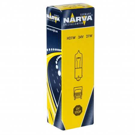 Автолампа T21W (BAY9s) HALOGEN 24V NARVA /10/200