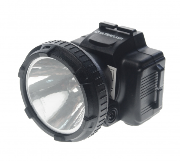 Фонарь UF-5366 1 LED BLACK головной  с аккумулятором, 2 режима 220V ULTRAFLASH /1/5/100