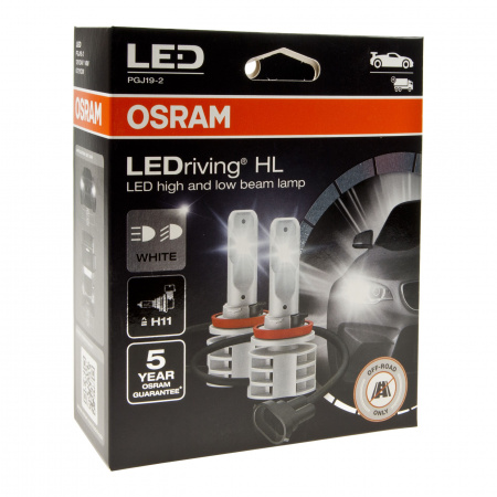 Автолампа H11 (14) PGJ19-2 LED COOL WHITE 6000K (2шт) 12V/24V OSRAM /1/10/100