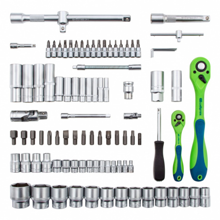 Набор инструментов 94 предмета, CrV, 1/2", 1/4" Сибртех Набор инструментов 94 предмета, CrV, 1/2", 1/4" Сибртех