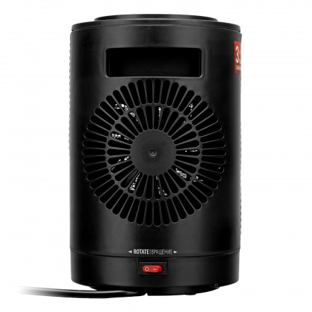 Тепловентилятор керамический DTFC-1200S, вращение, 3 реж., вент., нагрев 600/1200 Вт // Denzel