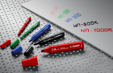 ЗУБР МП-300К чёрный, 2-5 мм, клиновидный перманентный маркер (06323-2)