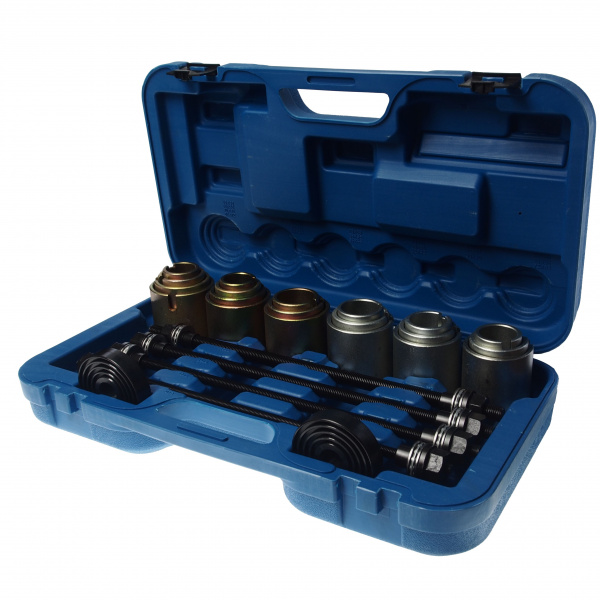 Набор для замены сайлентблоков, втулок и подшипников RF-933T1 универсальный 26пр. (М10, М12, М14, М16), в кейсе ROCKFORCE /1/20 Набор для замены сайлентблоков, втулок и подшипников RF-933T1 универсальный 26пр. (М10, М12, М14, М16), в кейсе ROCKFORCE /1/20