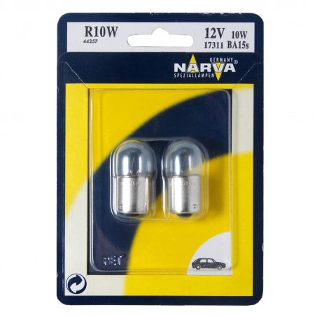 Автолампа R10W (BA15s) (блистер, 2шт) 12V NARVA /1/10