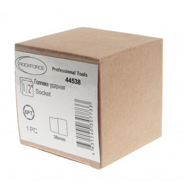 Головка торцевая 38мм 1/2" 6-гранная ударная L=50мм ROCKFORCE RF-44538 /1/10