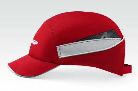 ЗУБР БИНОМ, красная, ударопрочный корпус, укороченный козырёк 55мм, размер от 54 до 59см, защитная каскетка, Профессионал (11096)