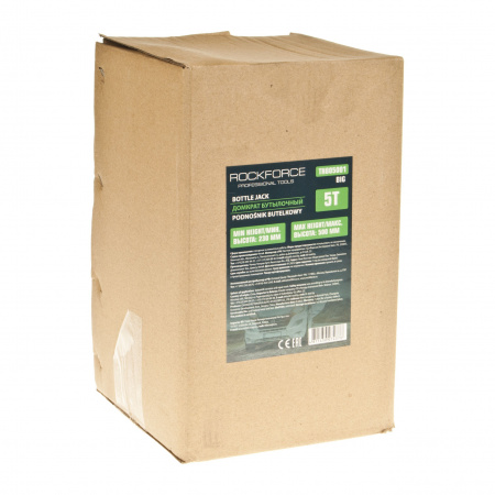 Домкрат гидравлический RF-TH805001BIG бутылочный с клапаном 5т (выс.подъема 230-500мм) ROCKFORCE /1