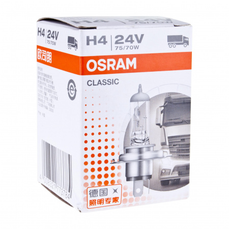Автолампа H4 (75/70) P43t-38 24V OSRAM /1/10/100