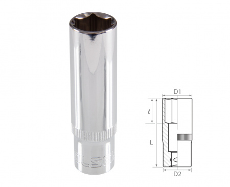 Головка торцевая глубокая шестигранная 3/8", 14 мм TOLSEN TT16364