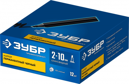 ЗУБР МП-1000К чёрный, 2-10 мм, клиновидный перманентный маркер (06333-2)