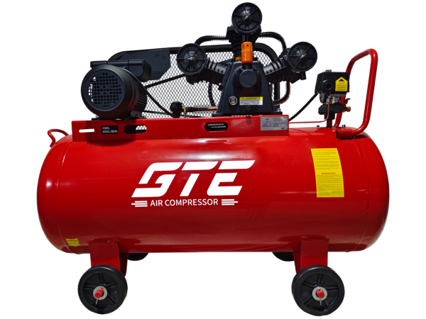 GTE Компрессор пневматический 220В 3.0кВт 8атм. 400л/мин. ресивер-100л поршневой ременной GTE