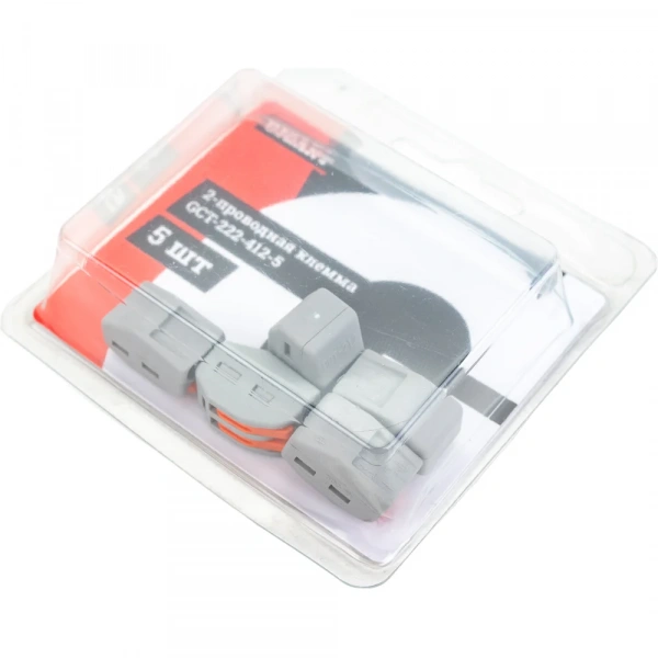 Двухпроводная клемма Gigant 5 шт/уп 0,08-2,5(4)мм² GCT-222-412-5