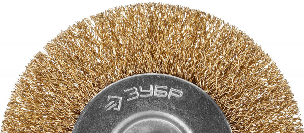 ЗУБР 100 мм, витая стальная латунированная проволока 0.3 мм, щетка дисковая для дрели, Профессионал (3520-100)