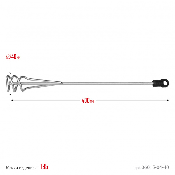 STAYER 40 х 400 мм, шестигранный хвостовик, оцинкованный, миксер для песчано-гипсовых смесей (06015-04-40)