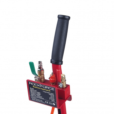 Домкрат подкатной пневматический 5т(6-12bar, h min 144мм, h max 440мм, 3 подушки, Ø320мм) ROCKFORCE /1