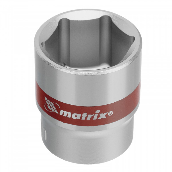 Набор торцевых головок 3/8", 6 гранные, CrV, 8-19мм, 10 штук Matrix Набор торцевых головок 3/8", 6 гранные, CrV, 8-19мм, 10 штук Matrix