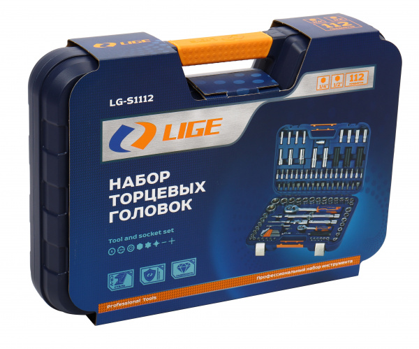 Набор торцевых головок 1/2"&1/4" 6-гранный 112пр., в кейсе LG-S1112 LIGE /1/3 NEW Набор торцевых головок 1/2"&1/4" 6-гранный 112пр., в кейсе LG-S1112 LIGE /1/3 NEW