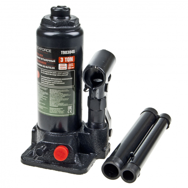 Домкрат гидравлический RF-T90304S(DS бутылочный с клапаном 3т (выс.подъема 170-330мм) в кейсе ROCKFORCE /1/10