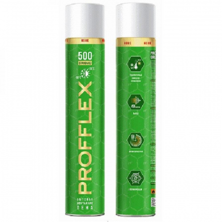 Пена монтажная бытовая Profflex 500 Standard всесезонная 40л 500г 750мл (12)
